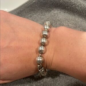 Elegant Silver Beaded Bracelet